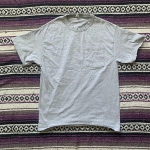 Port and Company Gray Pocket Tee